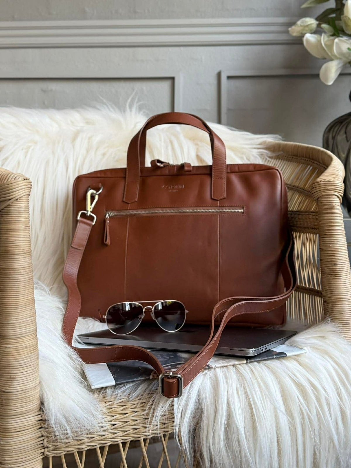 Laptoptas - LUND New Cognac