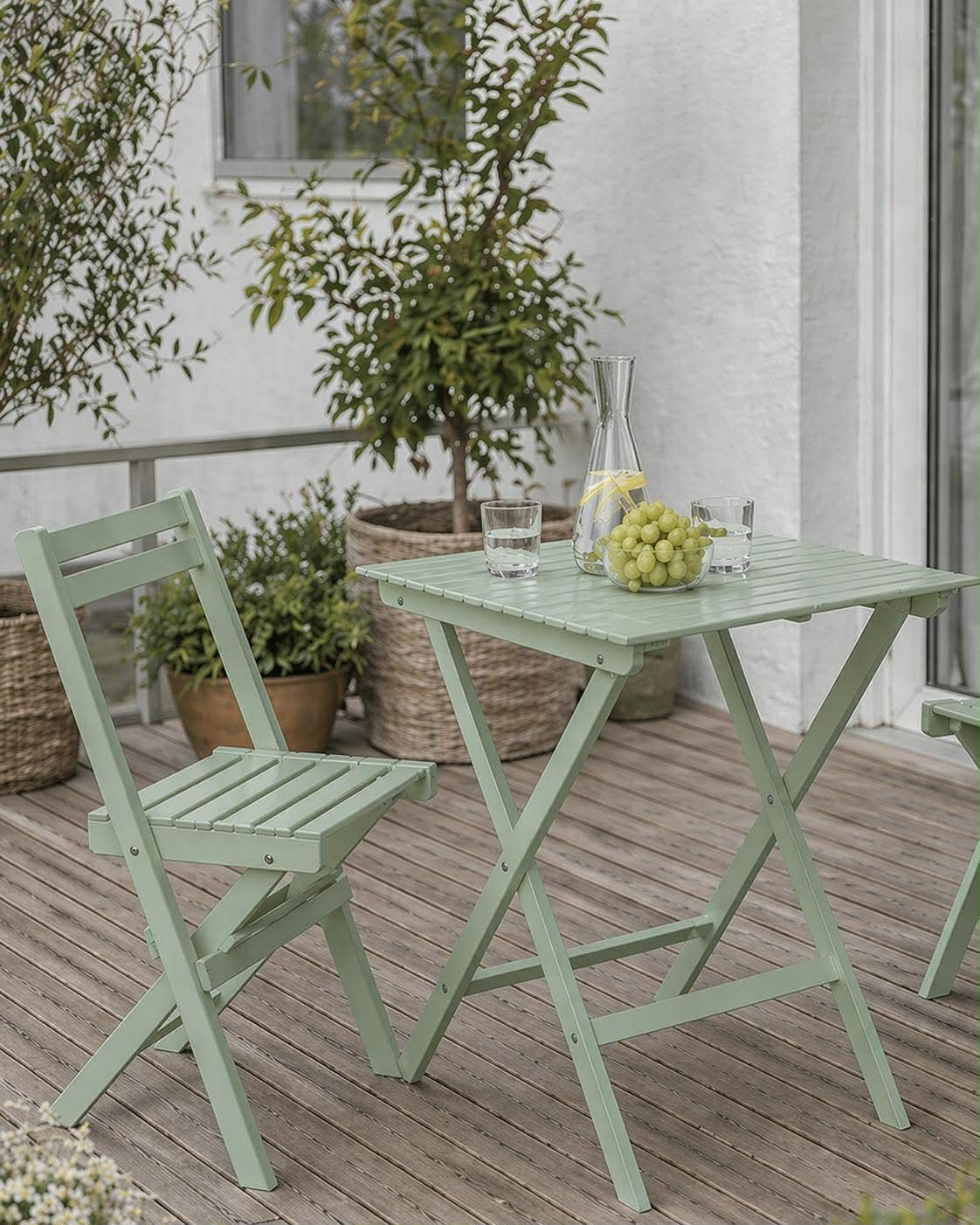 Caféset - stofgroen acacia