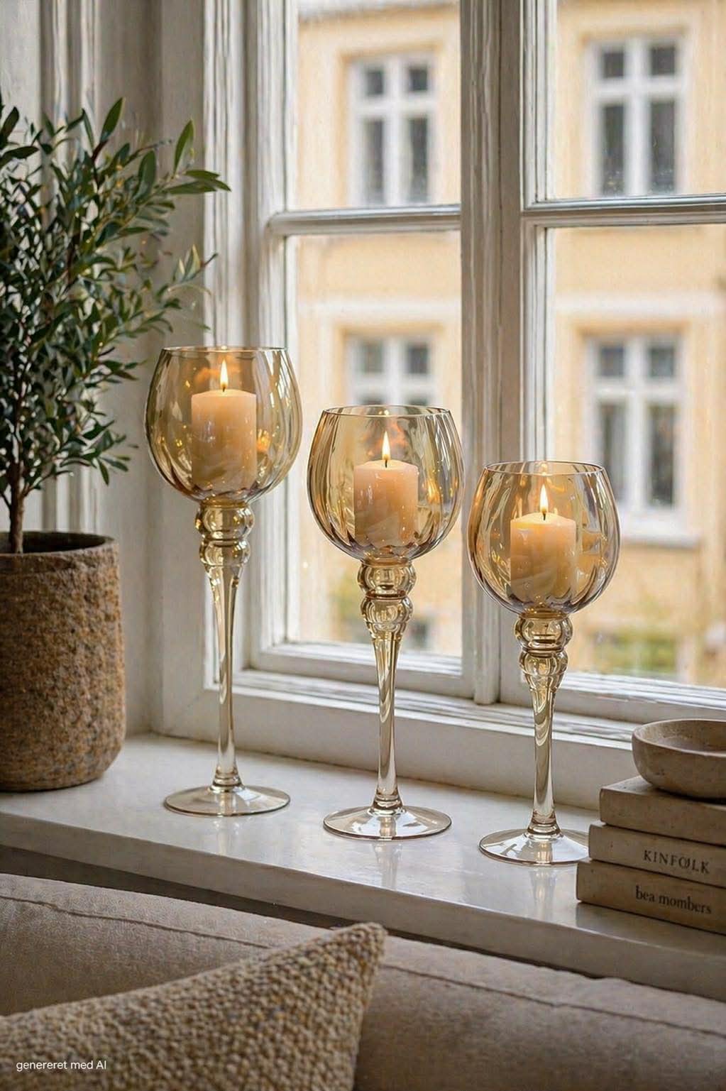 Kaarsenhouders Amber - Set van 3 stuks