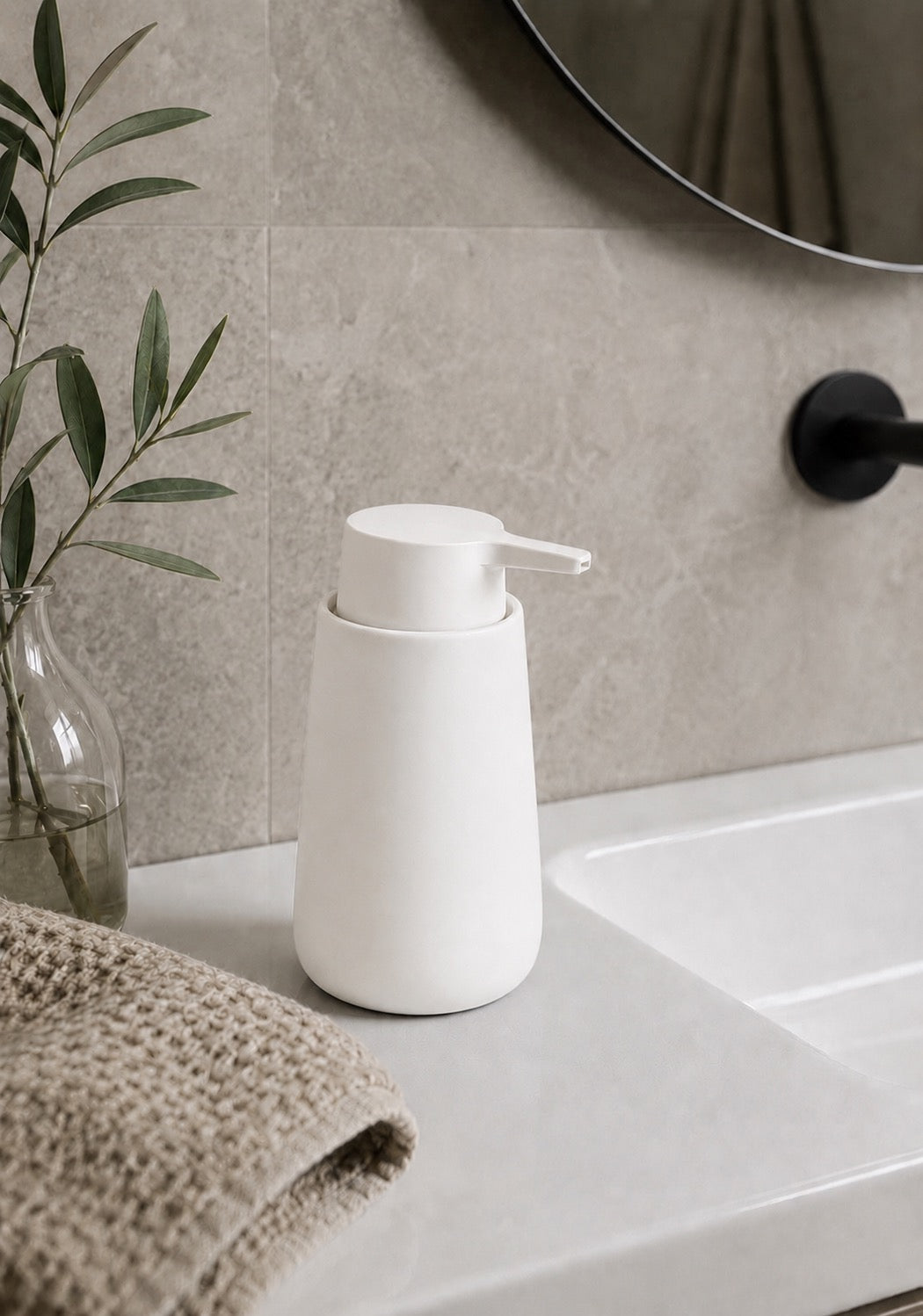 Zeepdispenser keramiek - Wit