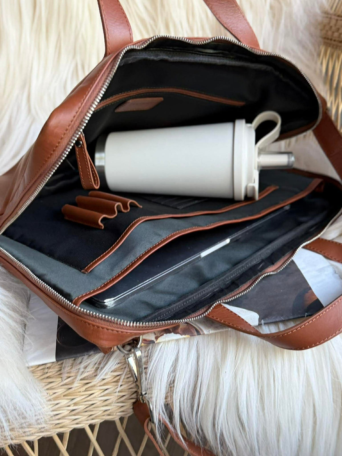 Laptoptas - LUND New Cognac