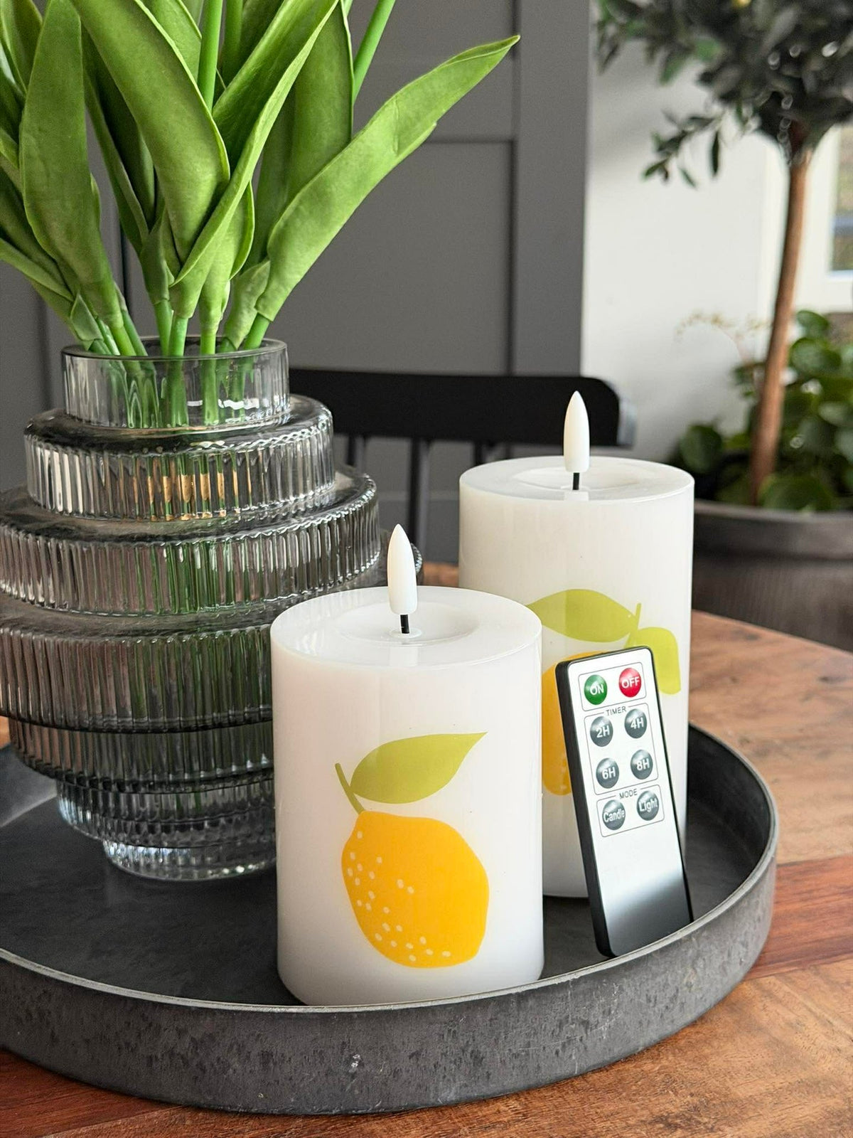 LED Bloklichten TWINKLE Citrus - Set van 2 stuks