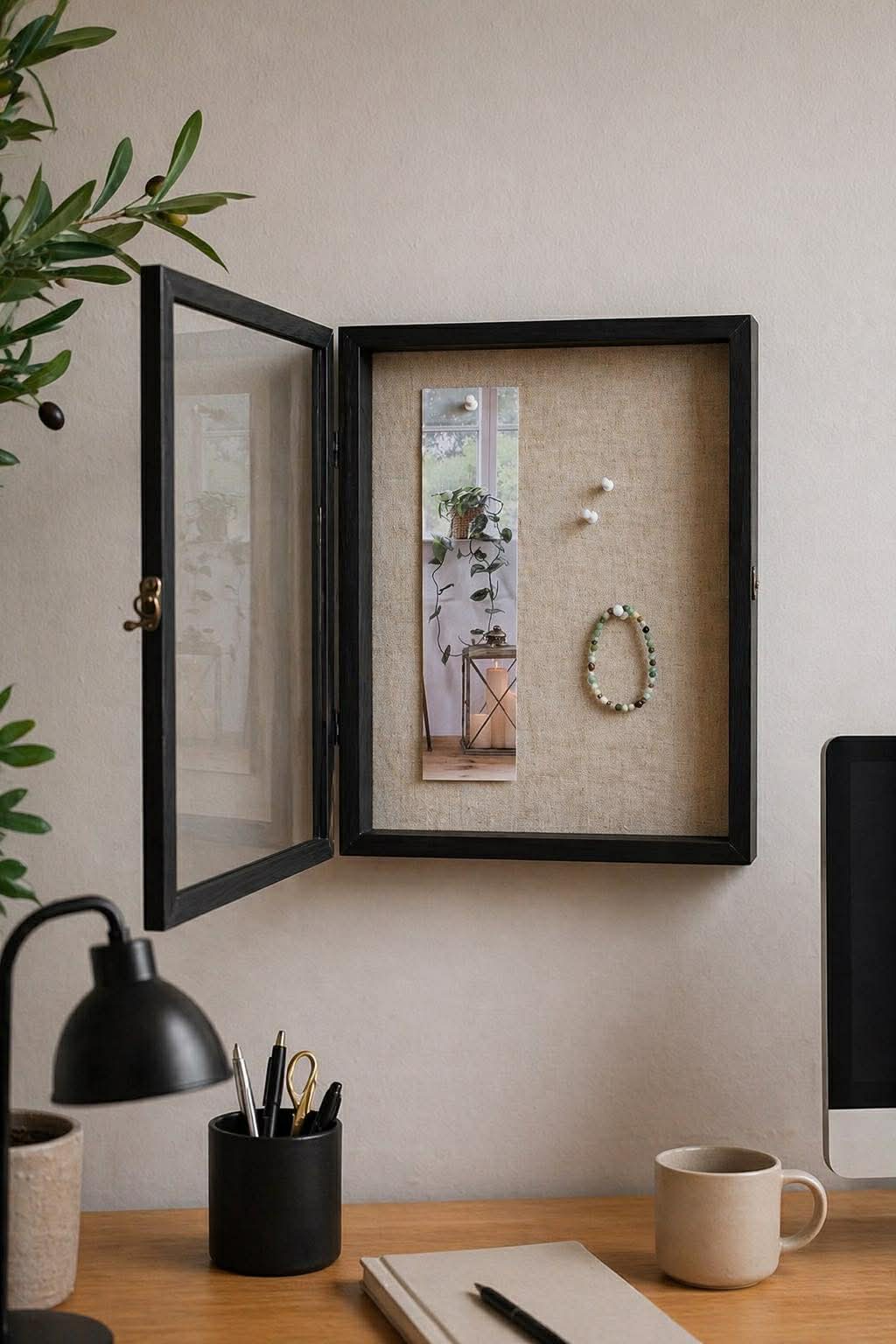 3D lijst/prikbord - Zwart
