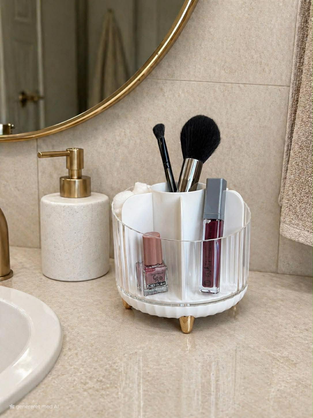 Make-up organizer - Wit met goud