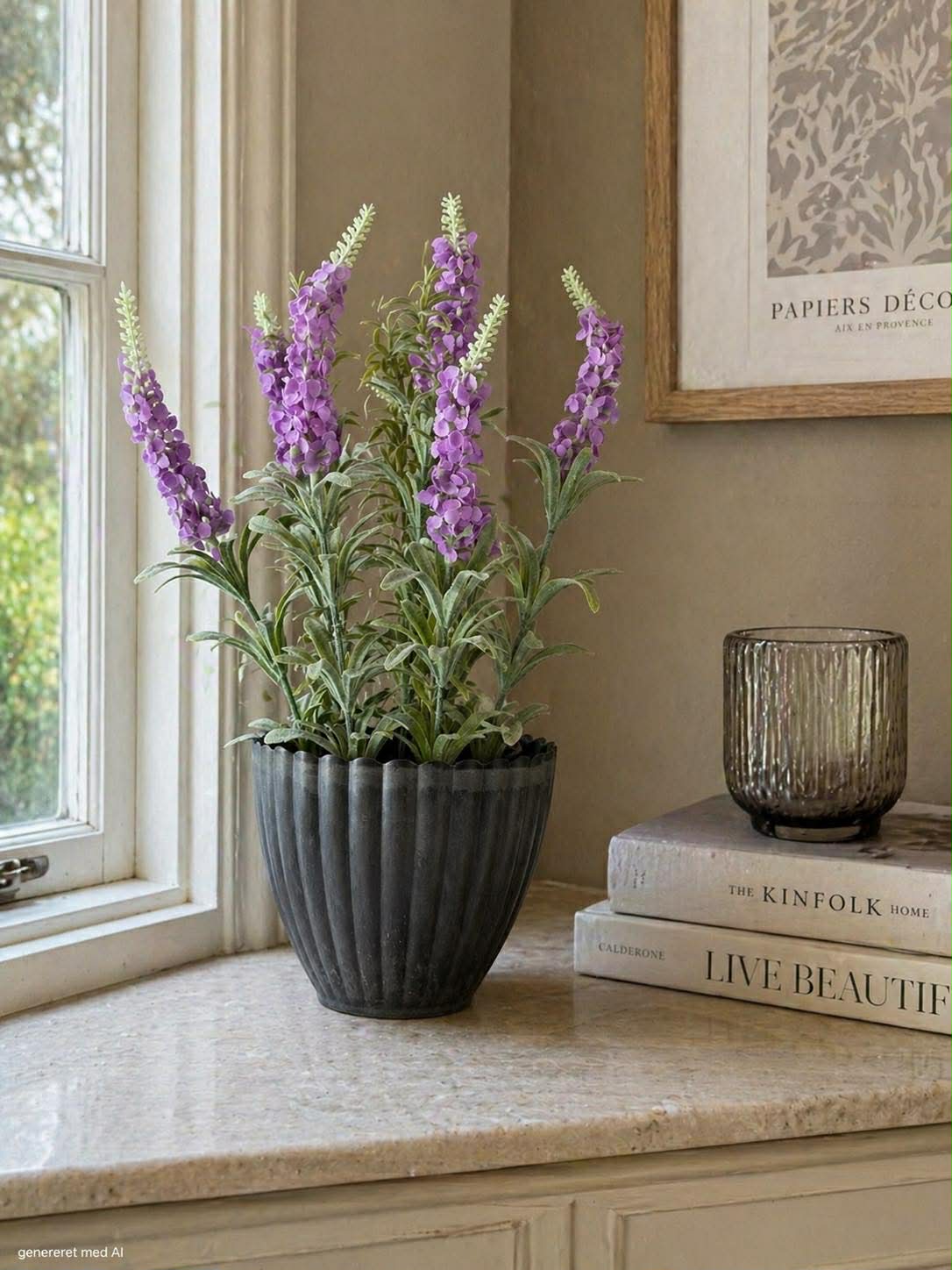 Paarse bloem in pot