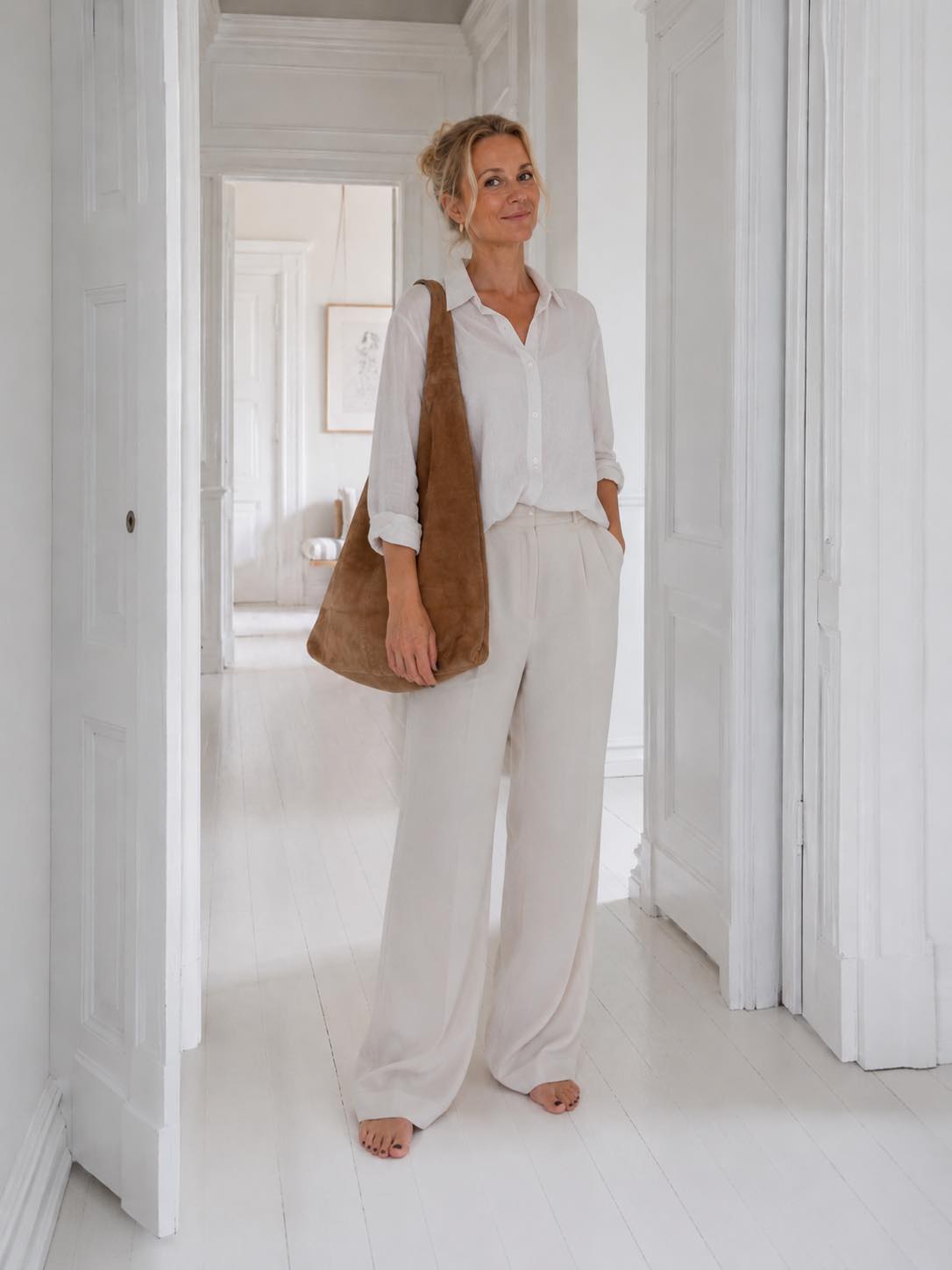 Shopper Suède - Nude brown