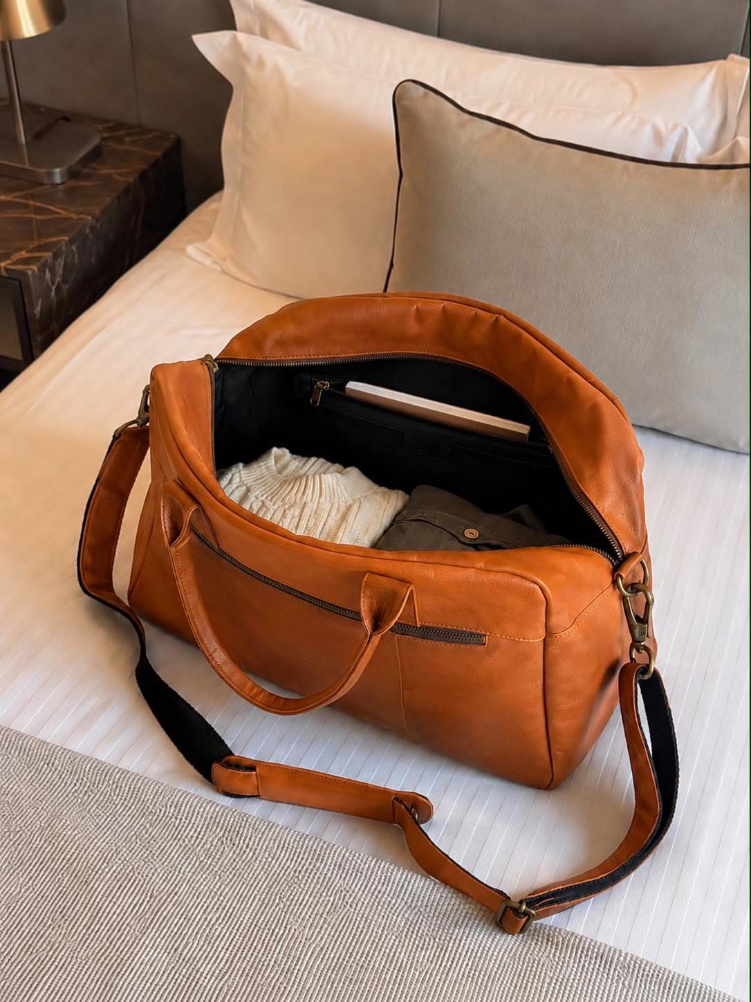 Weekendtas small Faust - Cognac