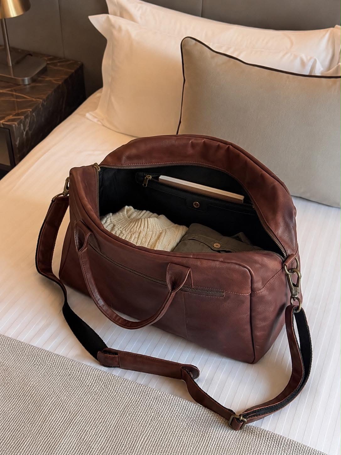 Weekendtas small Faust - Dark brown