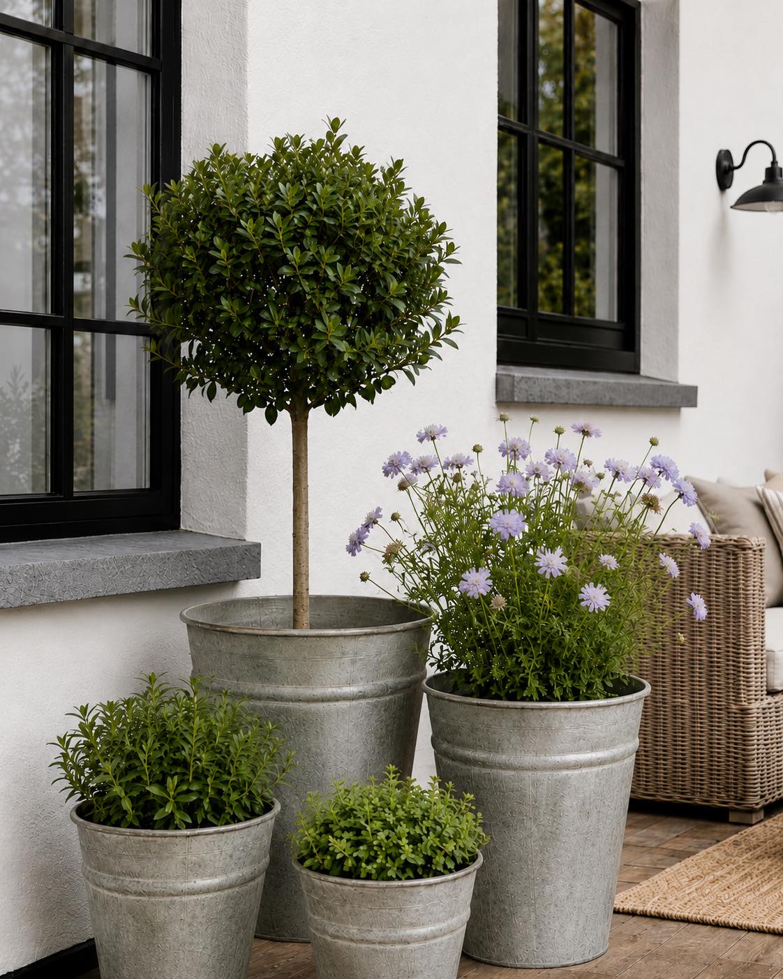 Plantenbakhoes van zink - meerdere maten