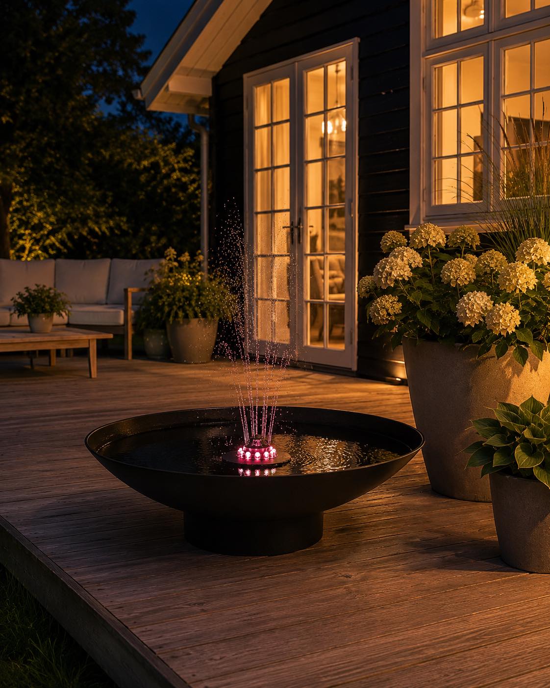 Solarfontein met licht - Ø 16 cm