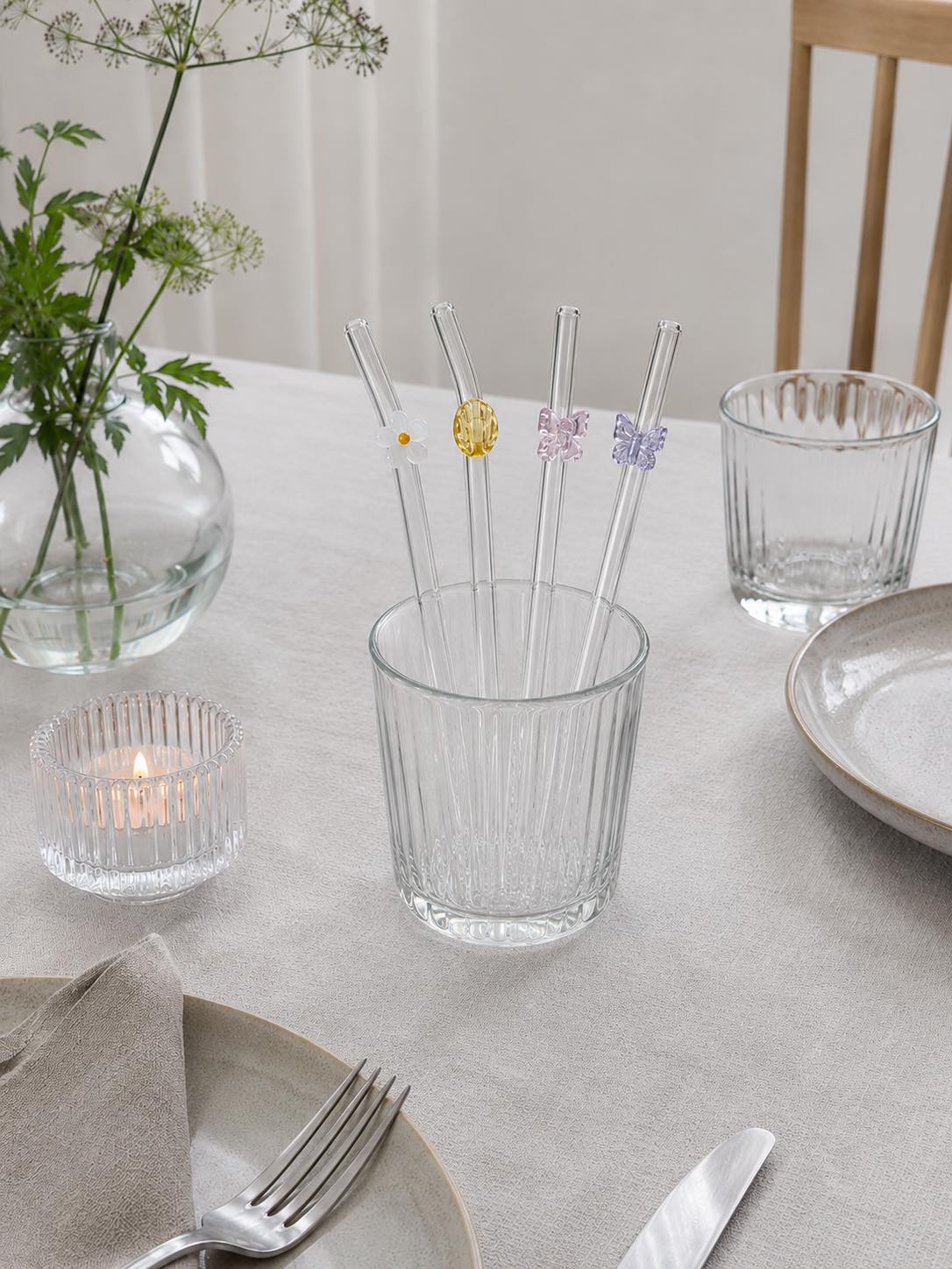 Rietjes met schattig motief - set van 5 delen