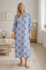 ZENTHA satijnen jurk - Off White Blue