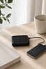 Mini solar powerbank met kabels, 10.000 mAh