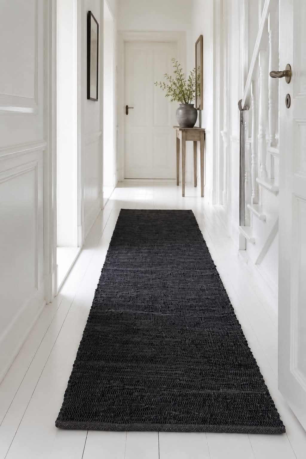 Vloerkleed van leer - 70x200 cm Walnoot