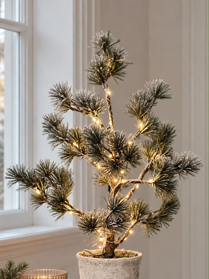 Cederboom met lichtsnoer - 45 cm