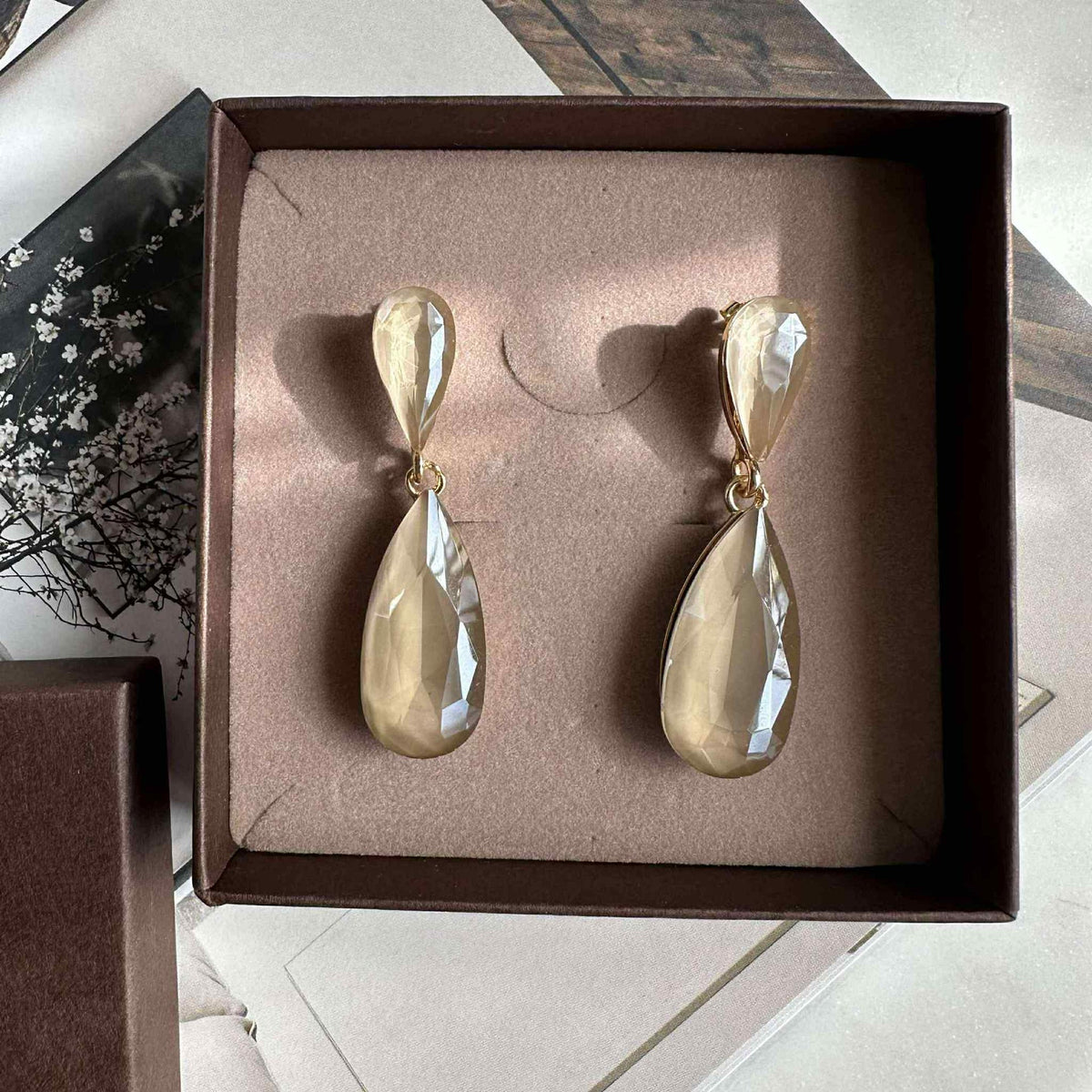 Oorbellen Maise druppel - Champagne