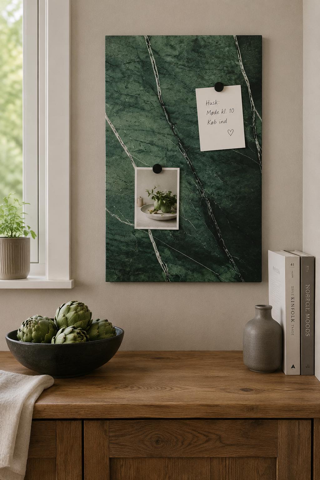 Bord magnetisch 40x60 - Green marmer look