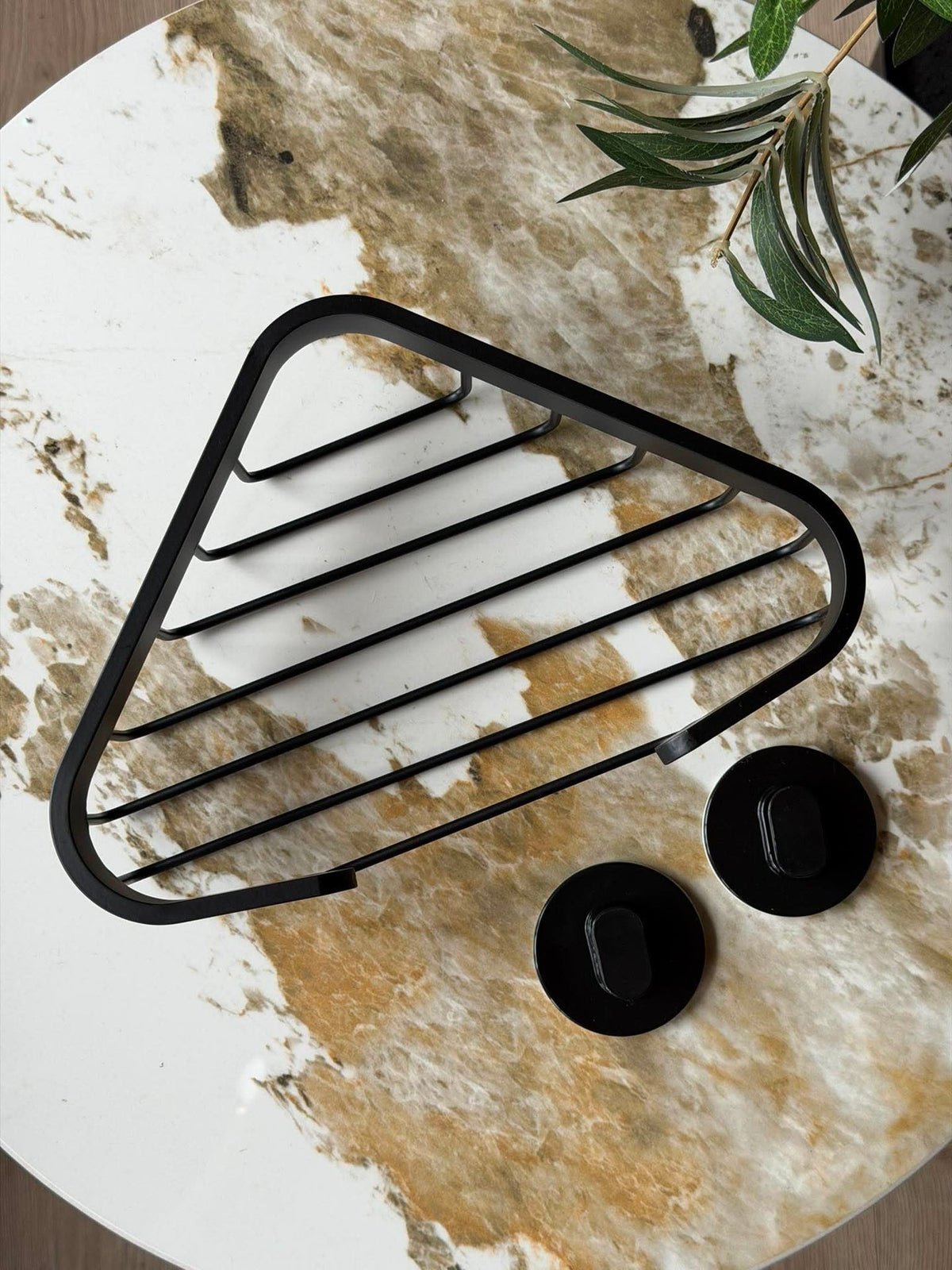 Hoekplank voor de badkamer - Zwart aluminium
