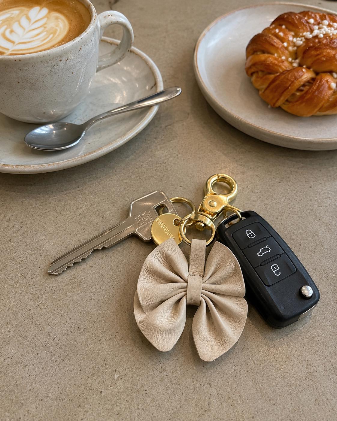 Keyhanger Strik - Vanilla leather