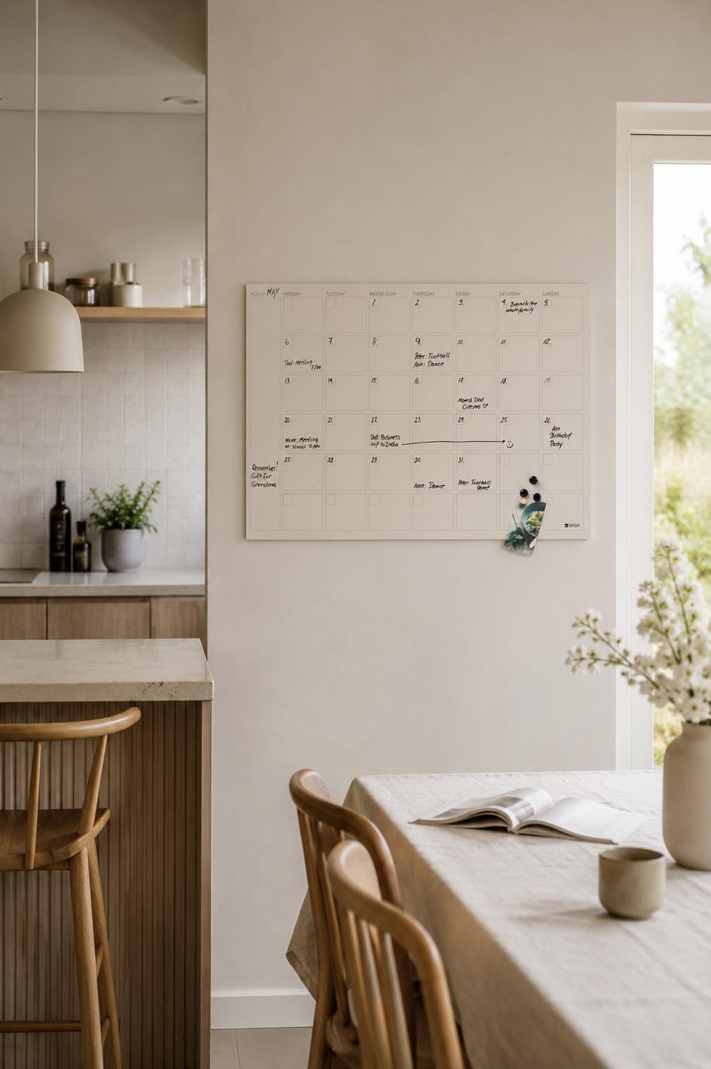 Bord magnetisch beige - Month planner