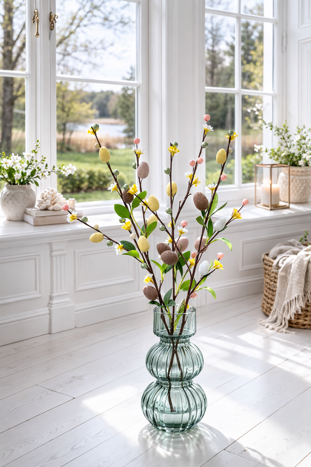 Tak met paaseitjes 65 cm- neutrale kleuren