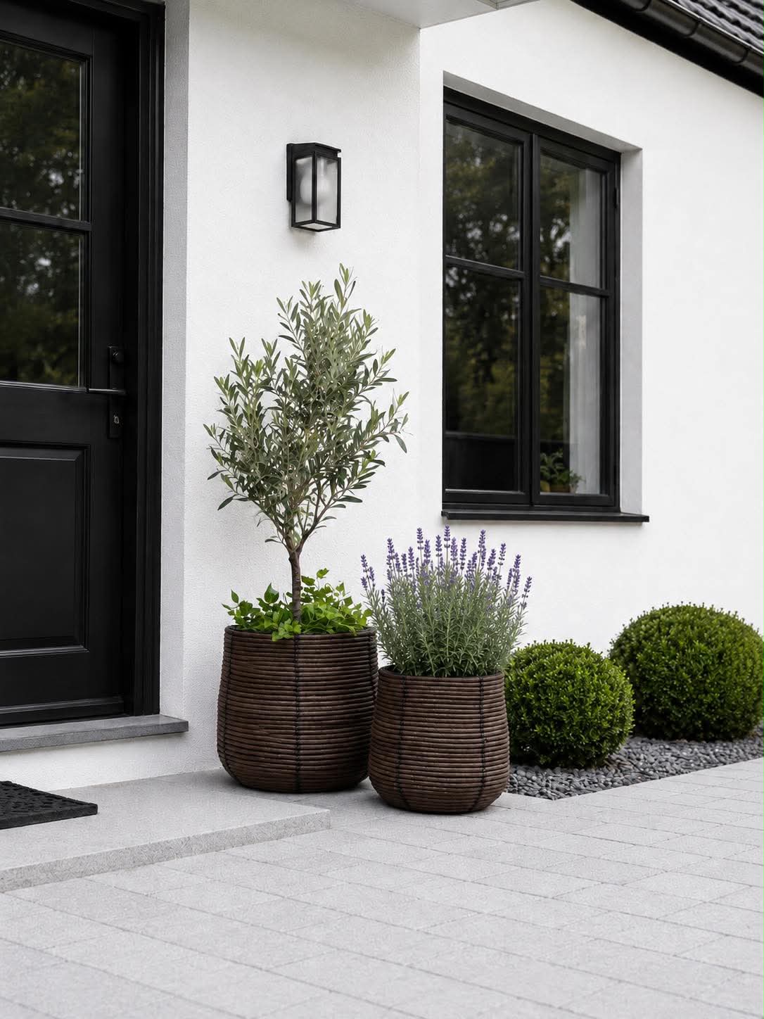 Plantenmanden RATTAN  – Set met 2 formaten