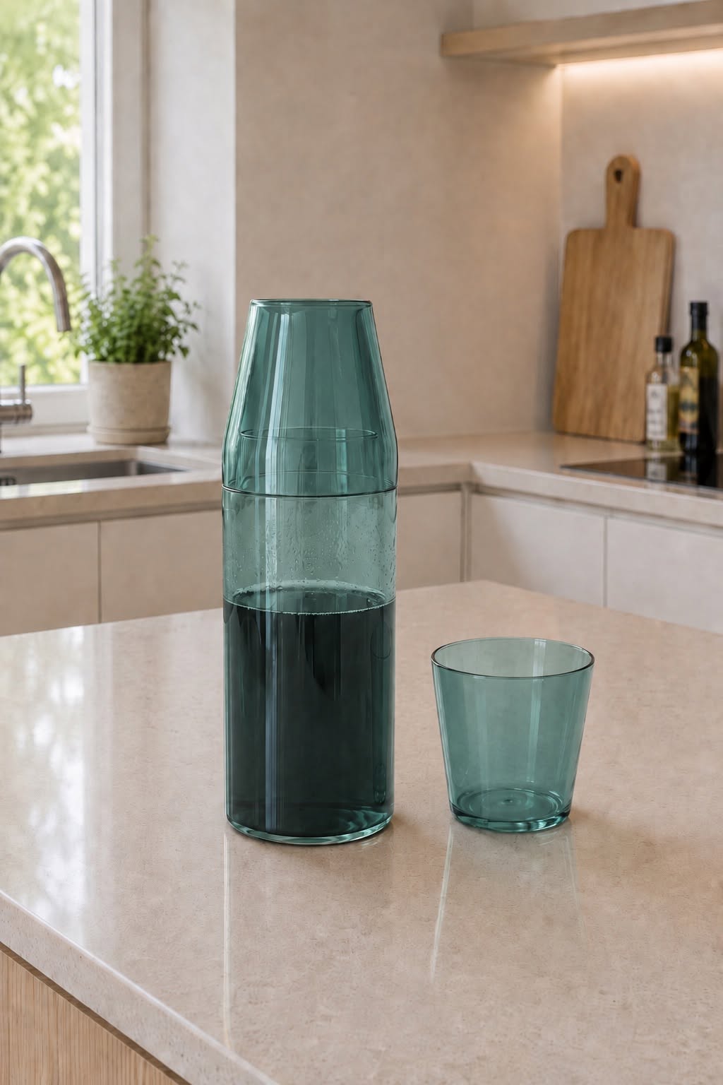 Nine Milk glas + karaf - AQUA
