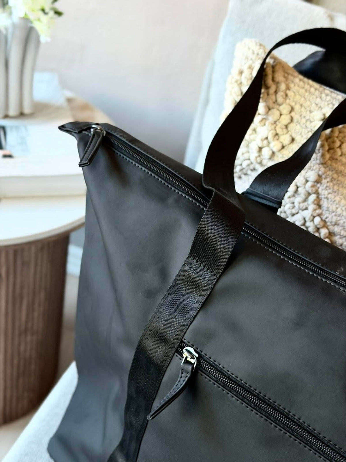 Shopper - black daisy