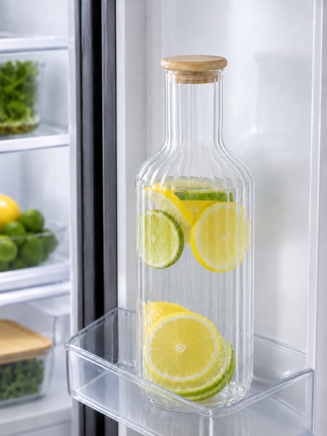 Karaf met bamboedeksel 1400 ml