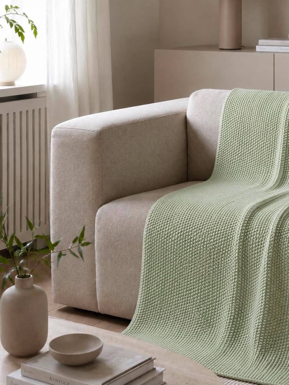 Plaid wafelbrei groen