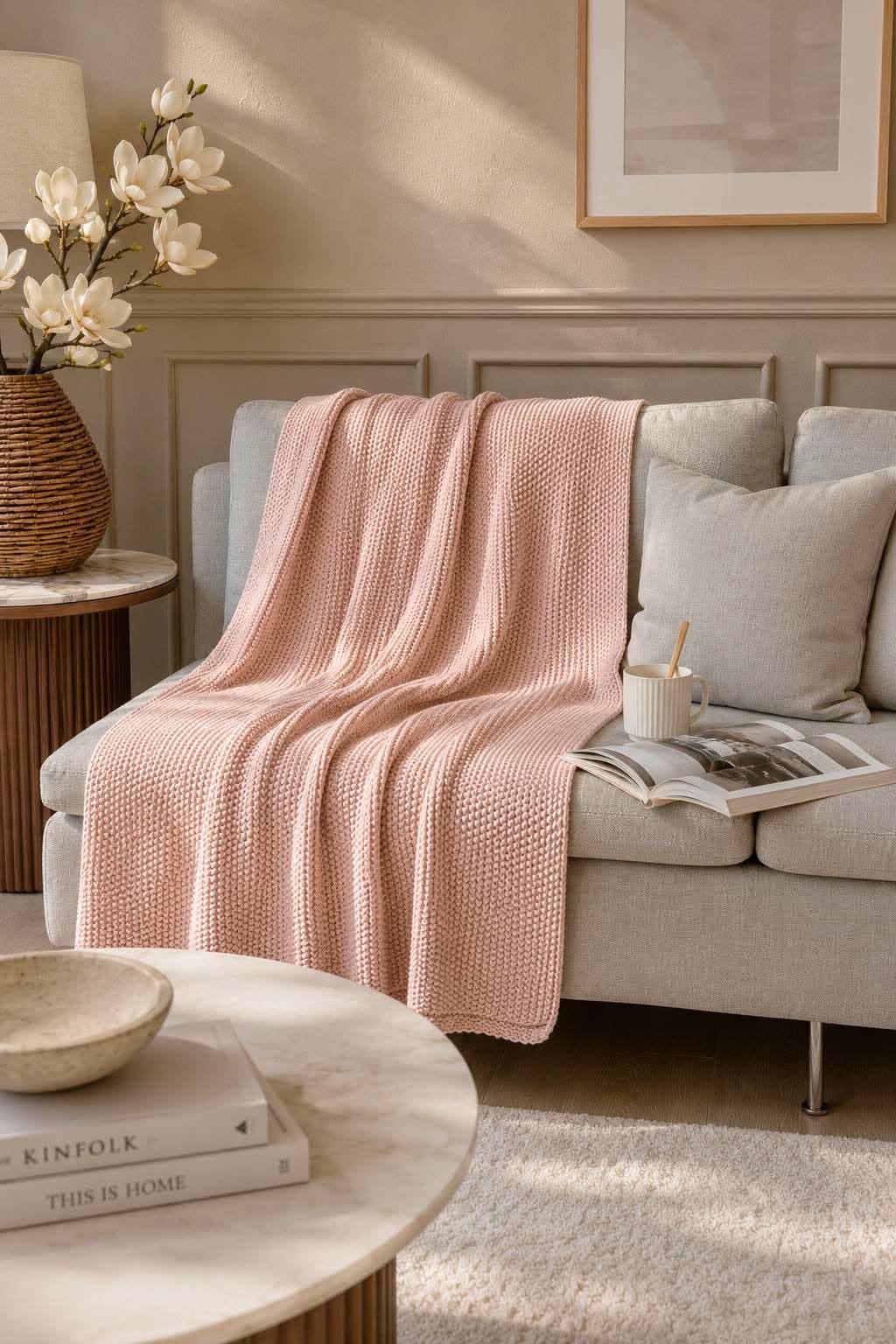 Plaid wafelsteek roze