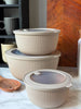 Schalen met deksel - Beige en grijs