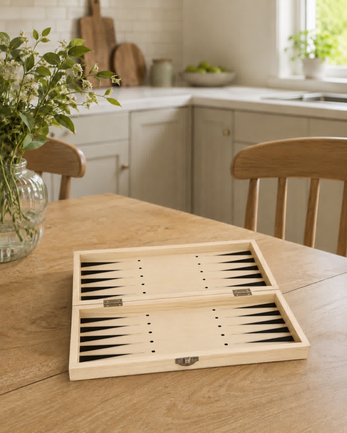 3-in-1 bordspelset van hout