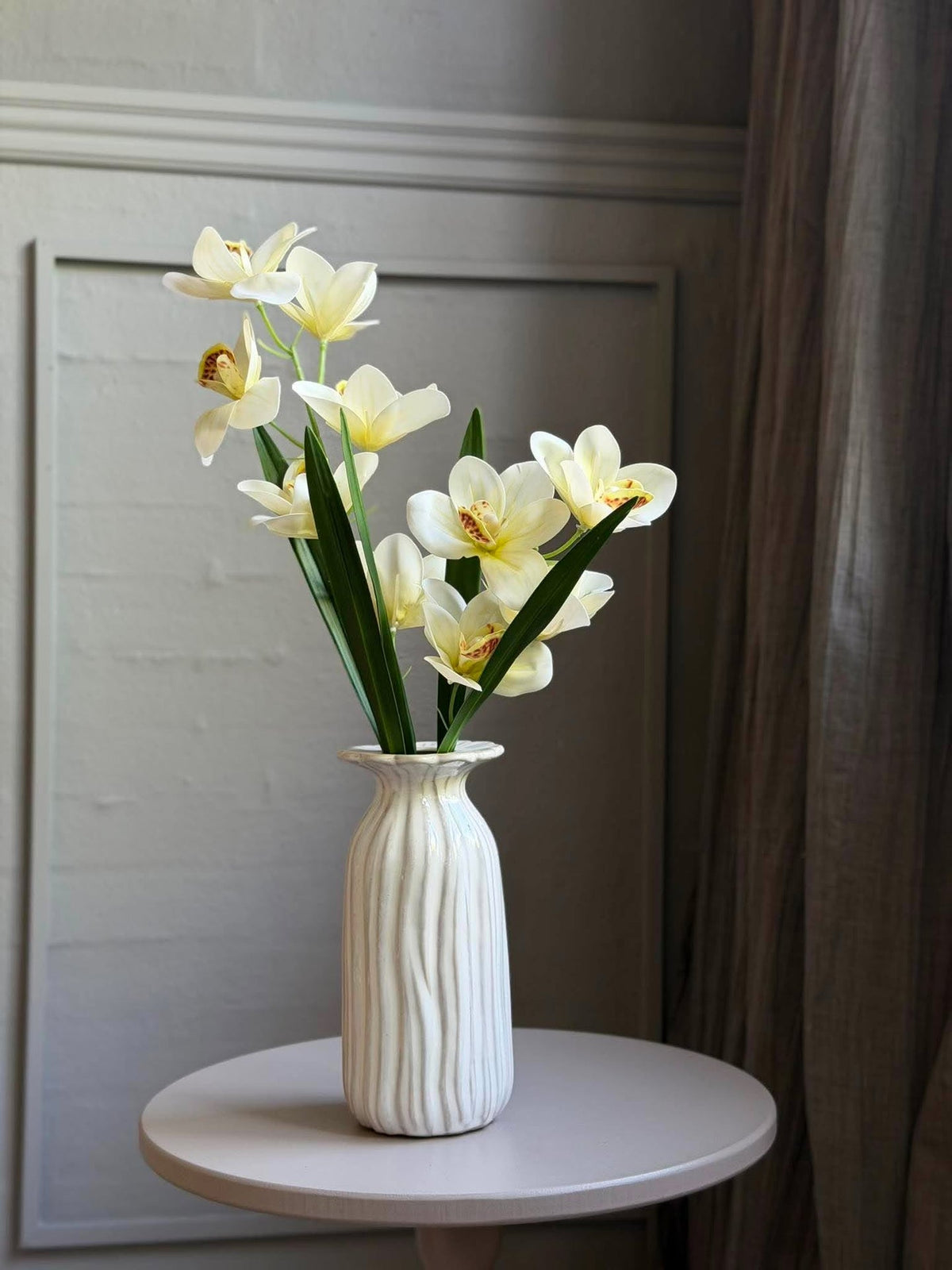 Orchidee steel - 43 cm Wit / geel