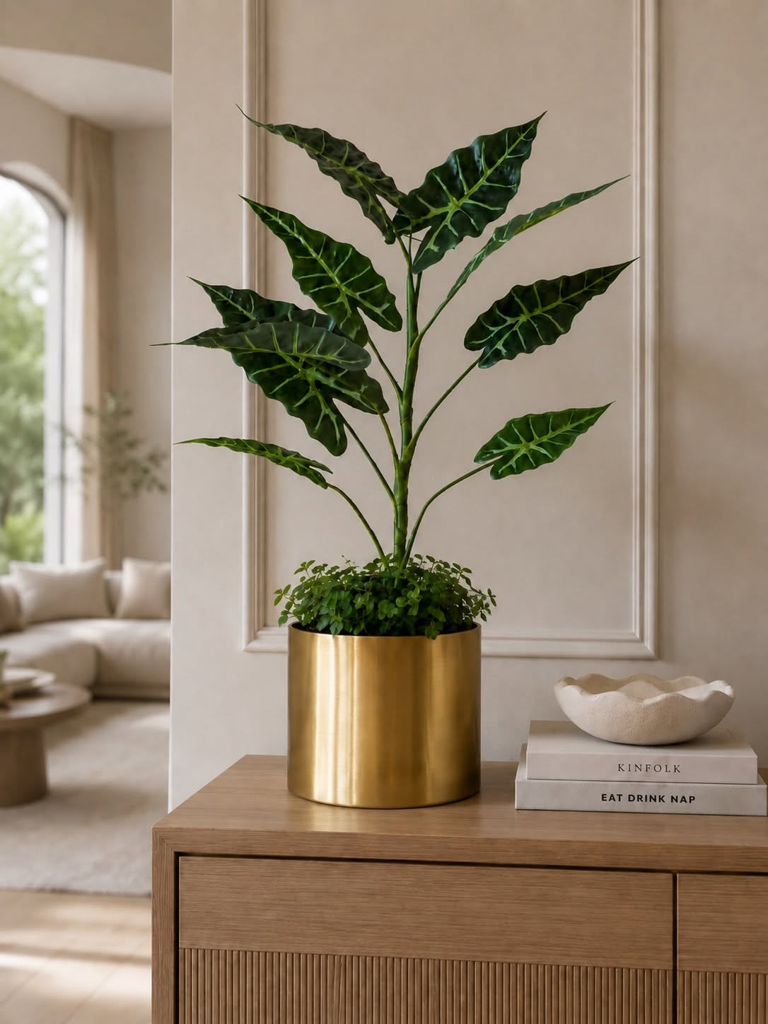 Plant Alocasia H:80 cm bont
