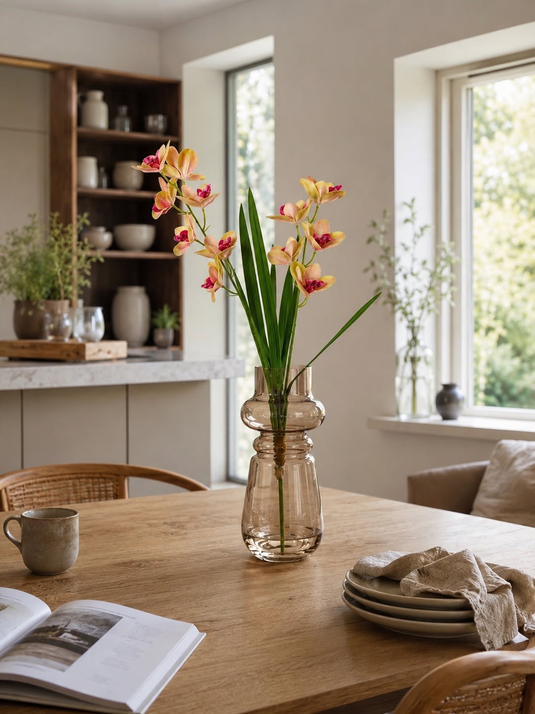 Orchidee-stengel - Roze 70 cm