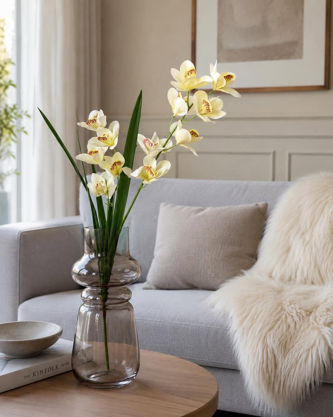 Orchideeënstengel - Wit / geel