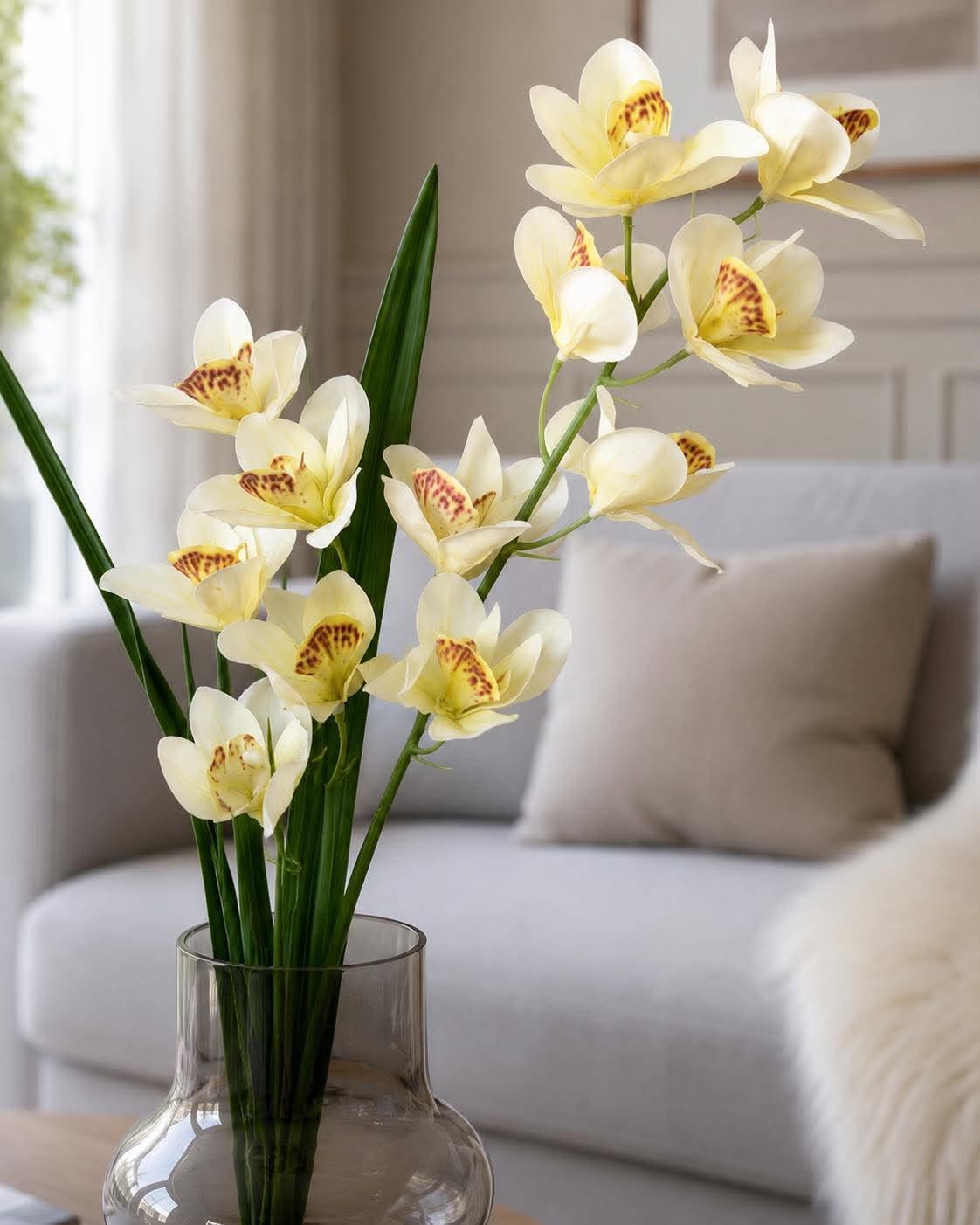 Orchideeënstengel - Wit / geel