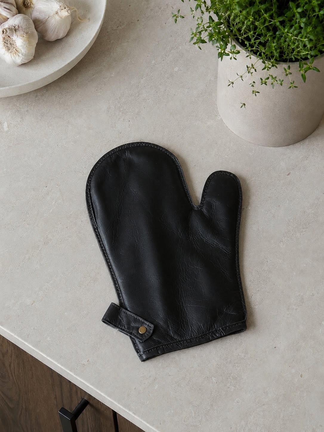 Grillhandschoen - Zwart leer