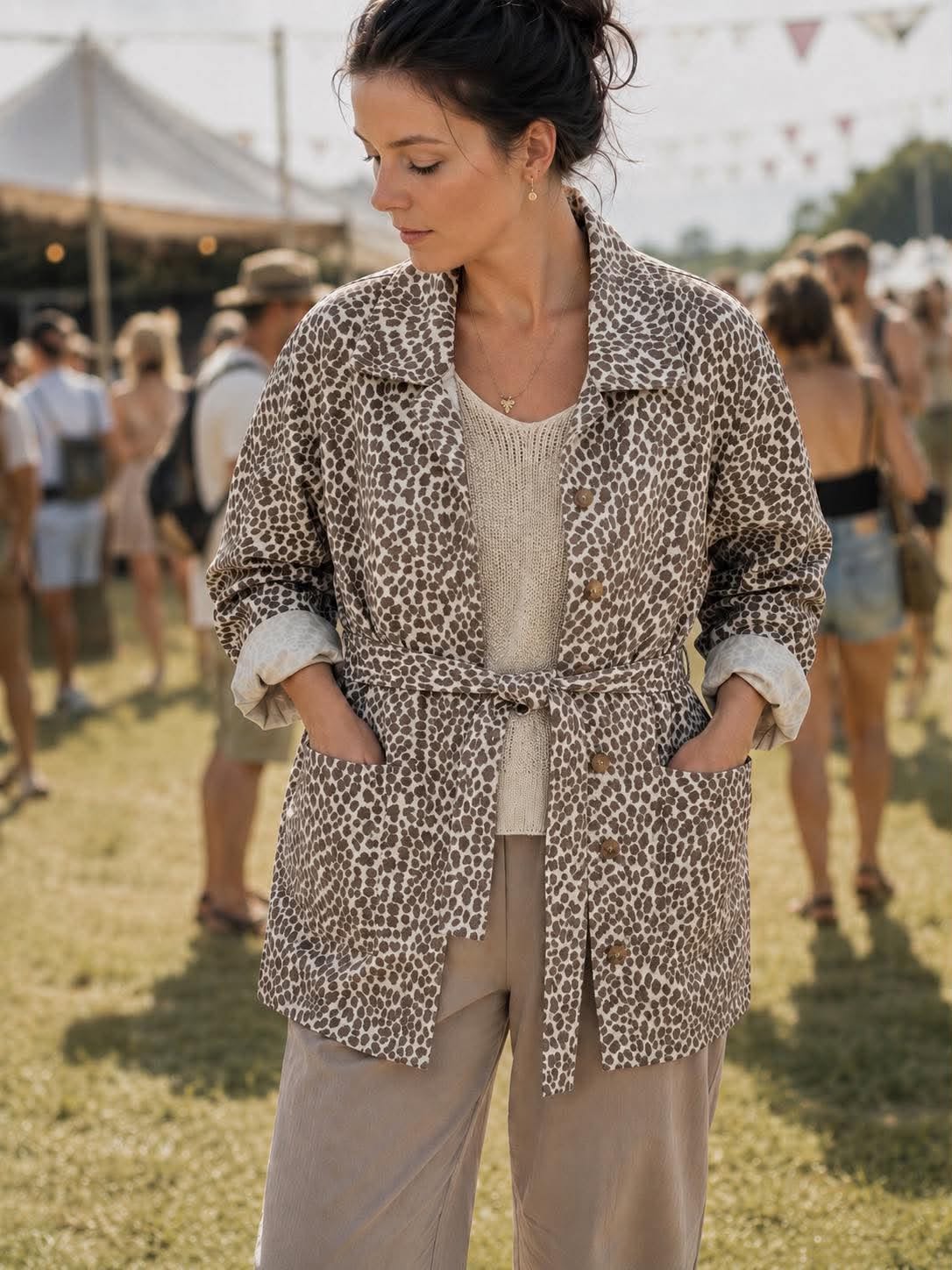 Jas canvas leopard