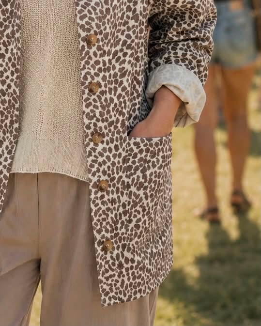 Jas canvas leopard