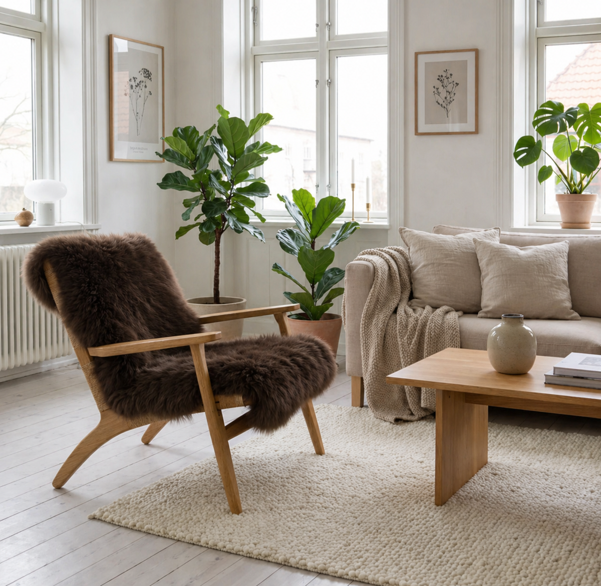 Lamsvacht Bruin 60x90