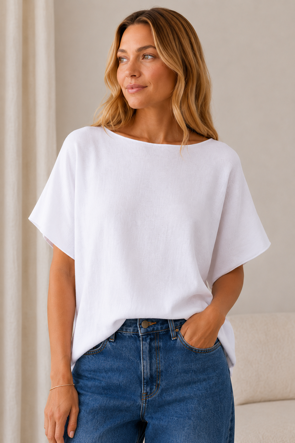 Blouse Sia white – Oversize