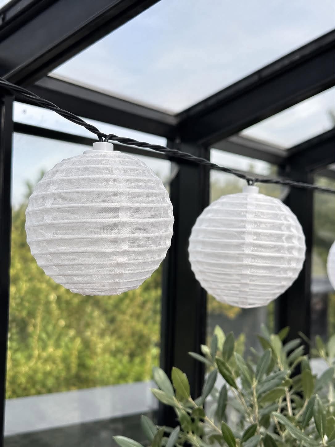 LED zonne-energielichtjesslinger Mary , 10 witte bollen