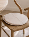 Kussen van leer - Beige Dia 38cm