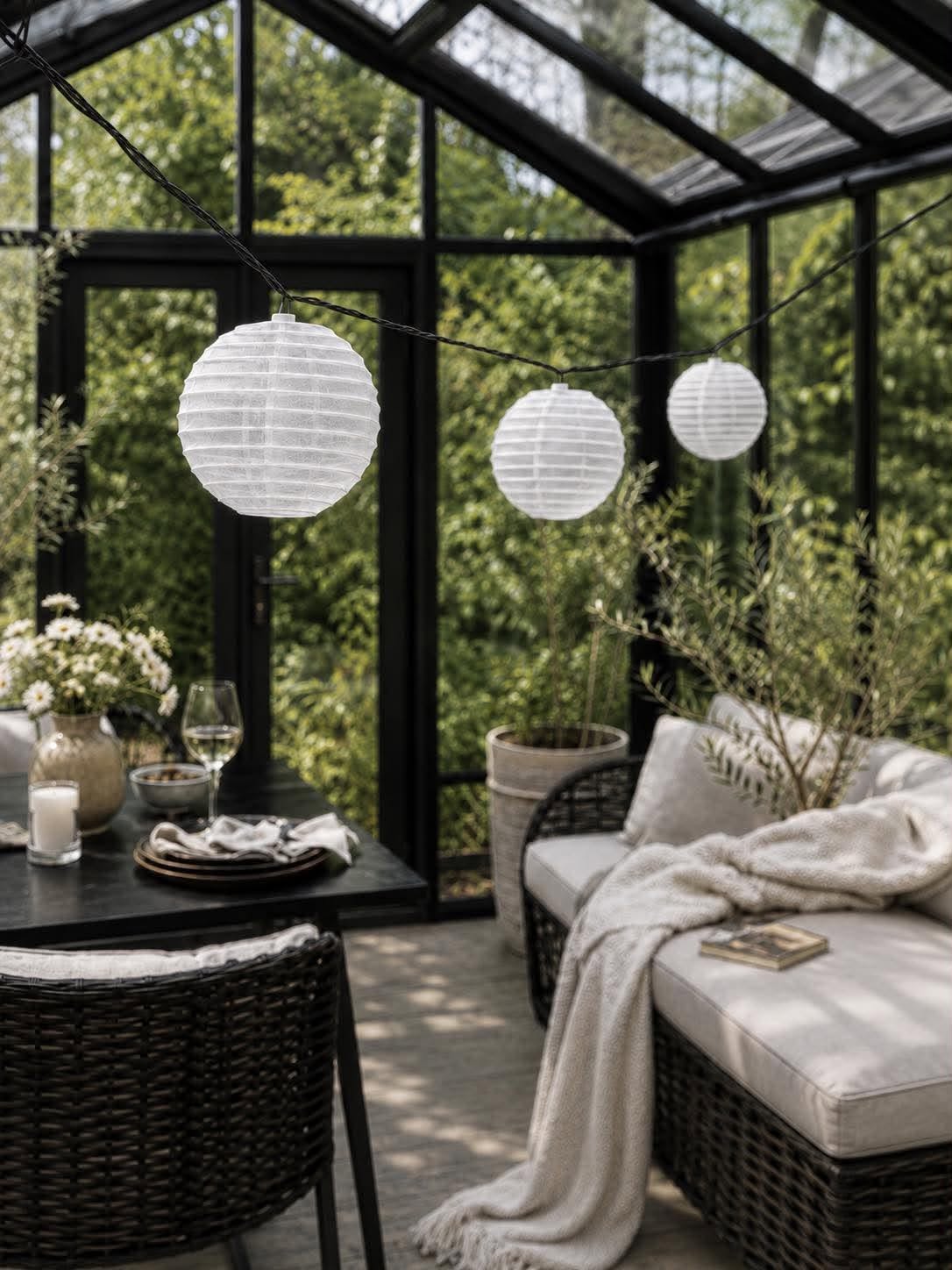 LED zonne-energielichtjesslinger Mary , 10 witte bollen