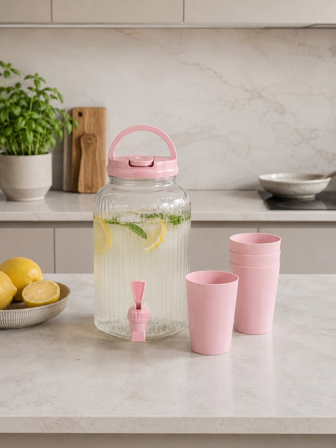 Dispenser met drinkglazen - meerdere kleuren