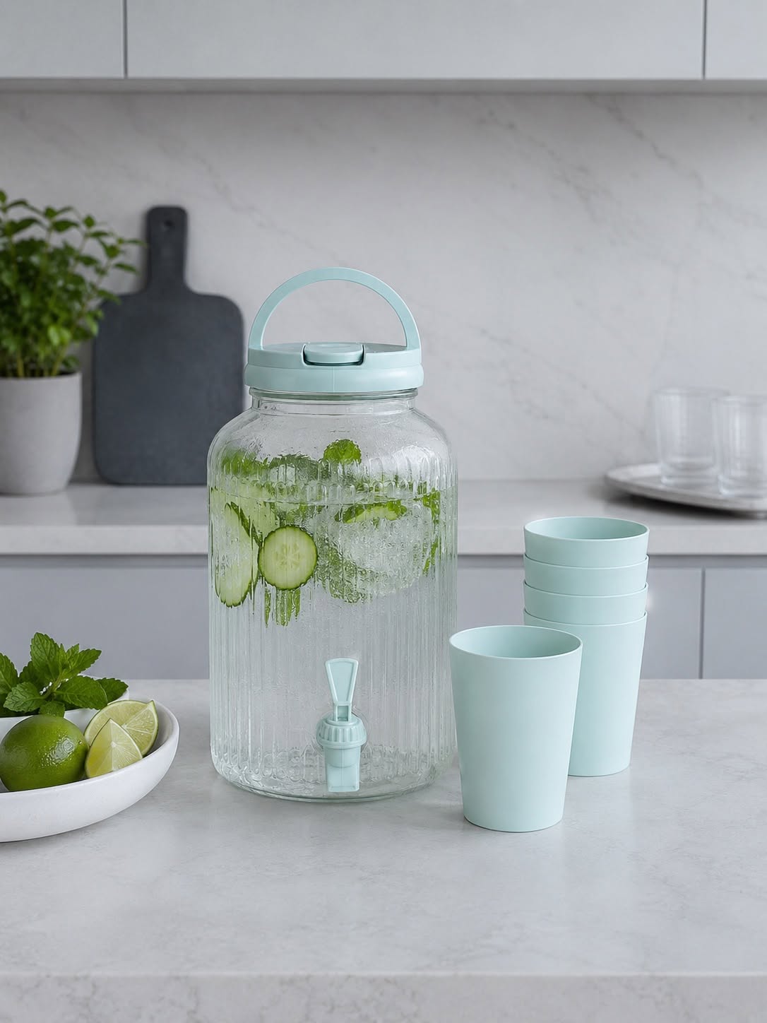 Dispenser met drinkglazen - meerdere kleuren