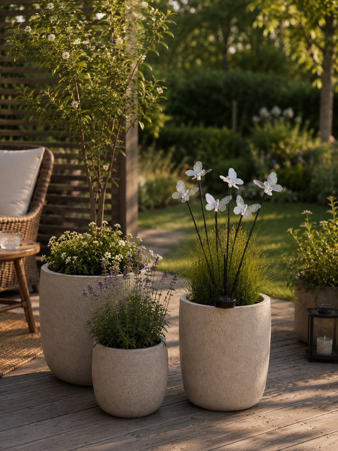 Vlinders op spies m. Zonnecellen