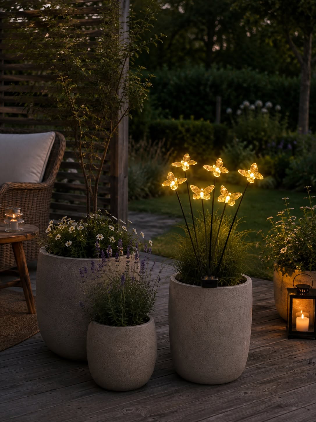 Vlinders op spies m. Zonnecellen